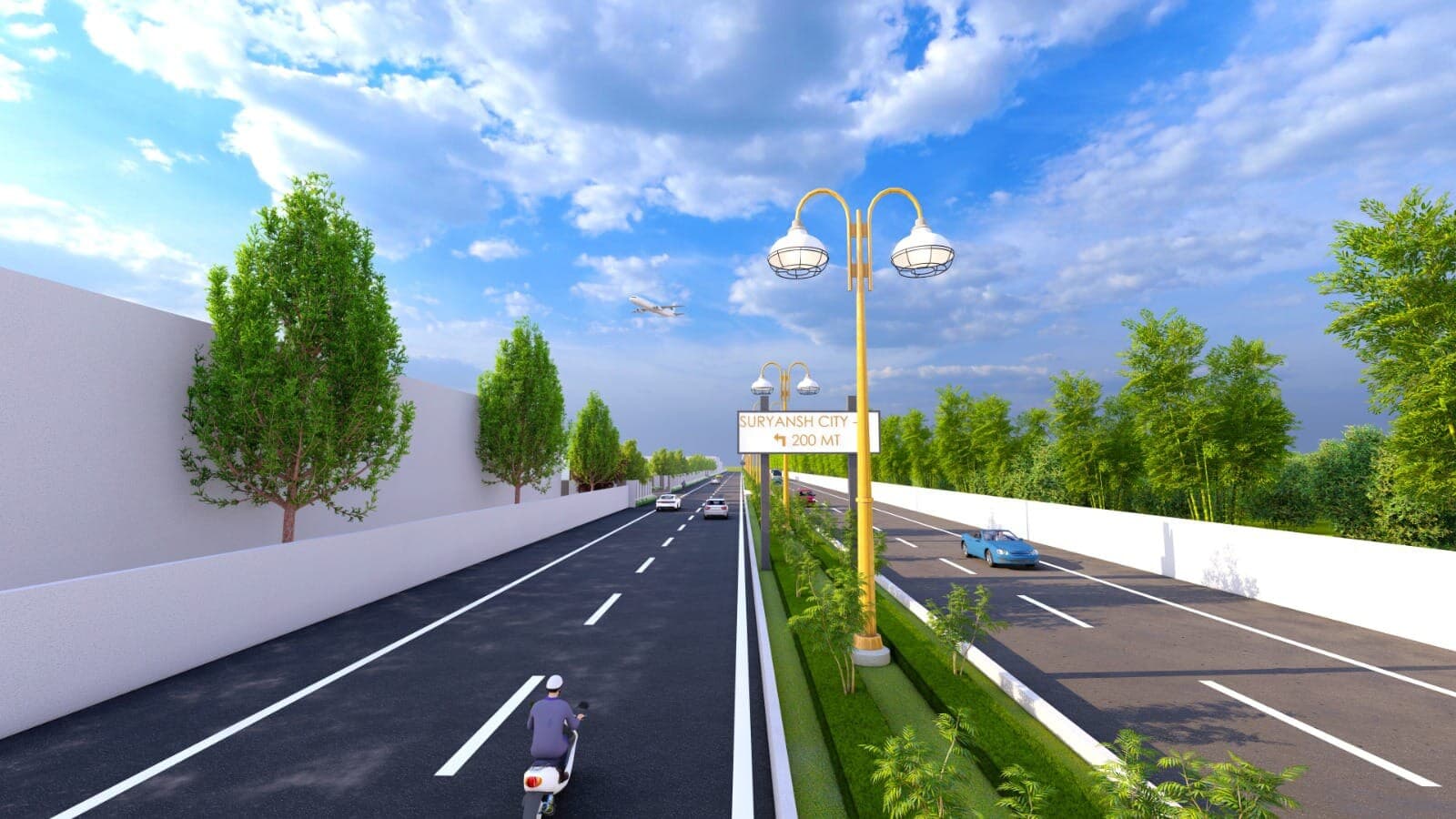 Suryansh City-1 — Concept render — approach road